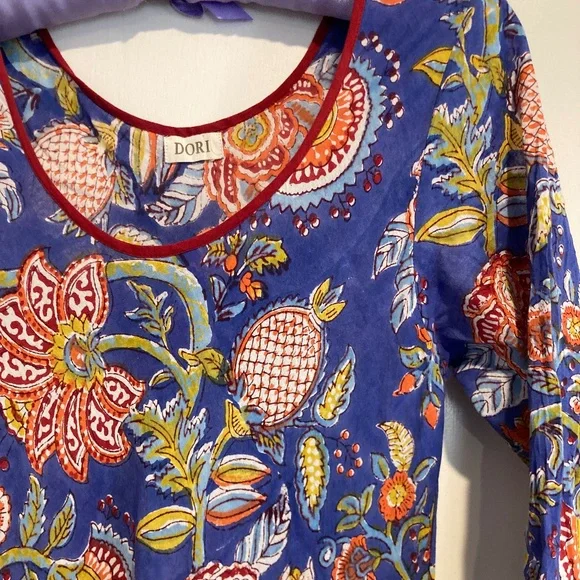 Dori Indian Block Print Dress / M - Picture 6 of 11